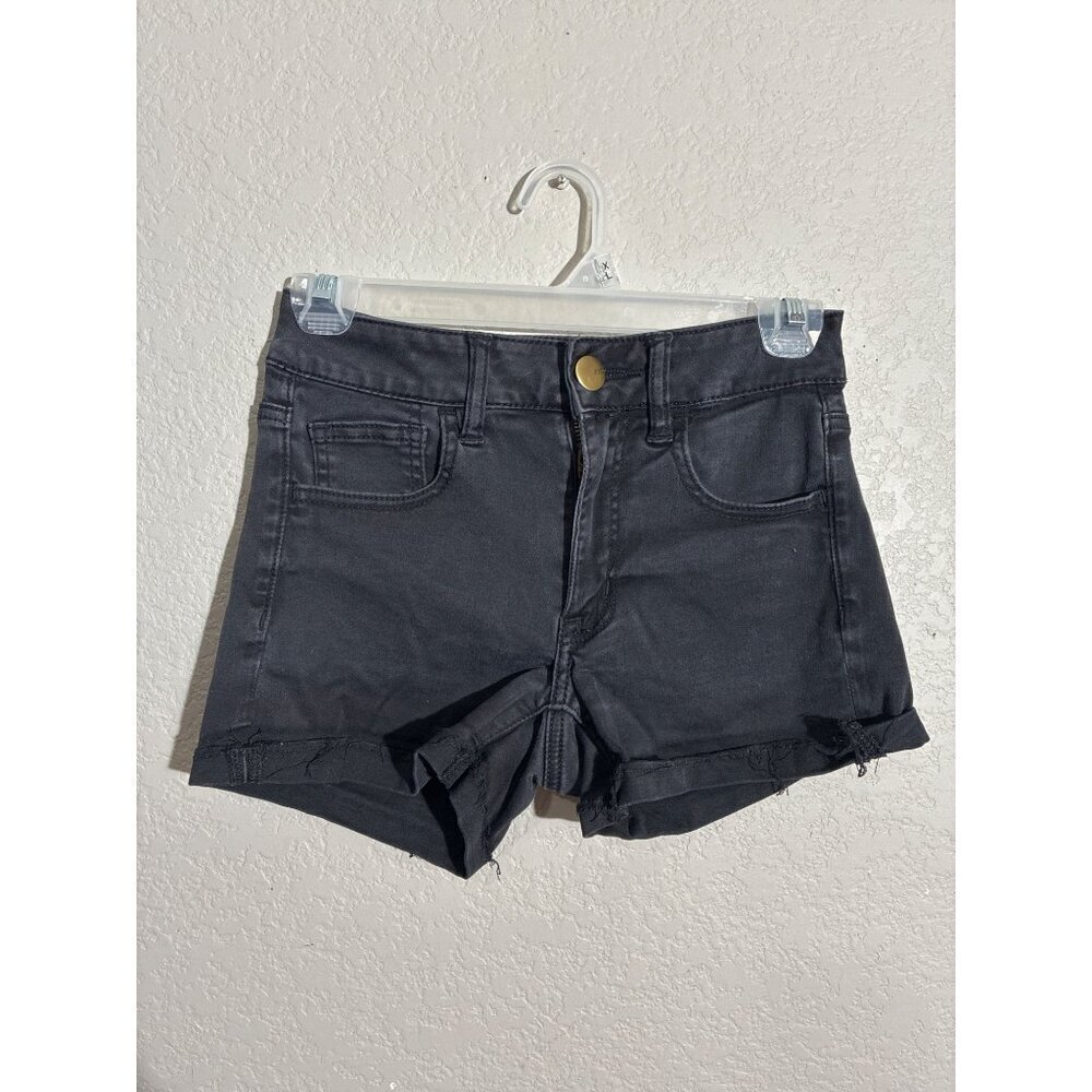 American Eagle Shorts Womens Black Denim High-Rise Shorts Size 2